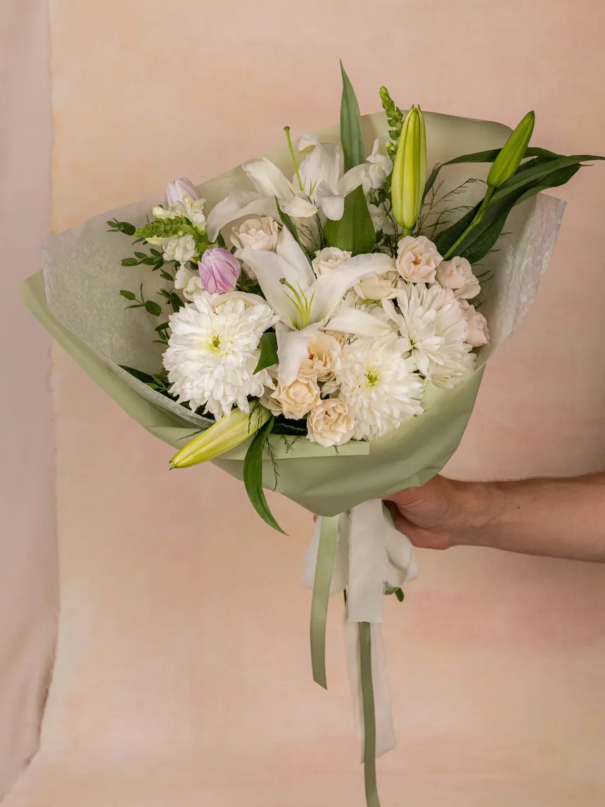 Buy White Lily Bouquet - Flower | eSadabahar
